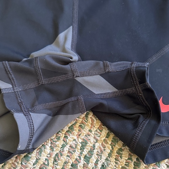 Nike Women's Black and Gray Athletic Shorts - Picture 2 of 5